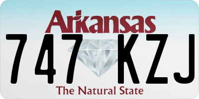 AR license plate 747KZJ