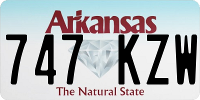 AR license plate 747KZW