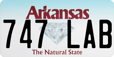 AR license plate 747LAB