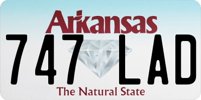 AR license plate 747LAD