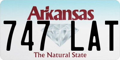 AR license plate 747LAT