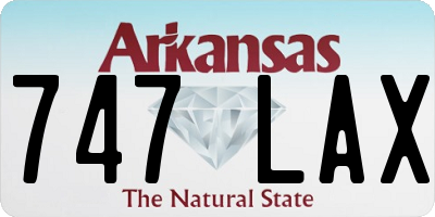 AR license plate 747LAX