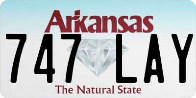 AR license plate 747LAY