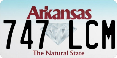 AR license plate 747LCM