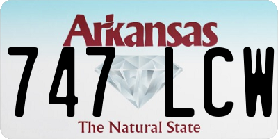 AR license plate 747LCW