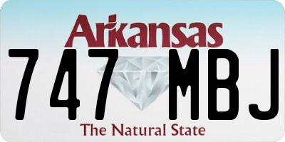 AR license plate 747MBJ
