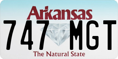 AR license plate 747MGT