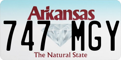 AR license plate 747MGY
