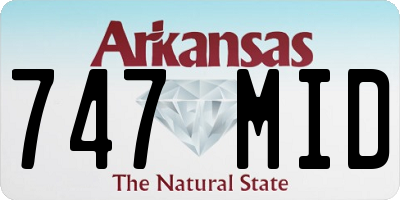 AR license plate 747MID
