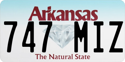 AR license plate 747MIZ