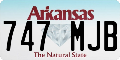 AR license plate 747MJB
