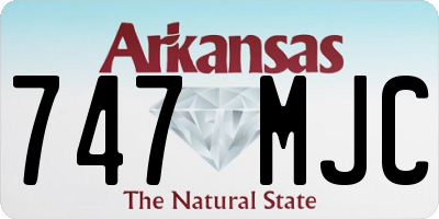 AR license plate 747MJC