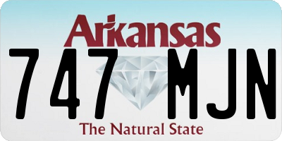 AR license plate 747MJN