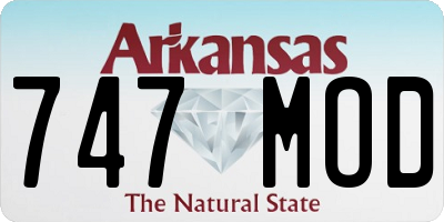 AR license plate 747MOD