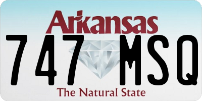 AR license plate 747MSQ