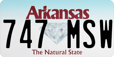 AR license plate 747MSW