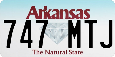 AR license plate 747MTJ