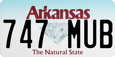 AR license plate 747MUB