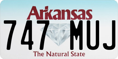 AR license plate 747MUJ