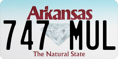 AR license plate 747MUL