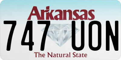 AR license plate 747UON