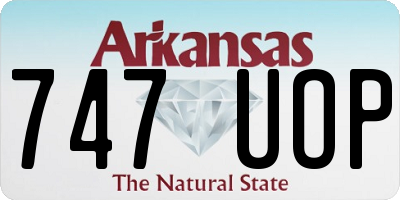 AR license plate 747UOP