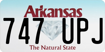 AR license plate 747UPJ