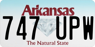 AR license plate 747UPW