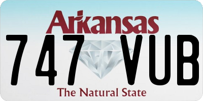 AR license plate 747VUB