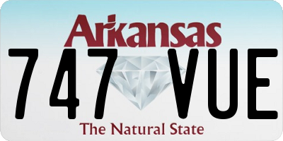 AR license plate 747VUE