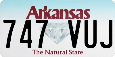 AR license plate 747VUJ