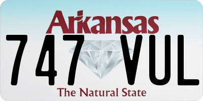AR license plate 747VUL