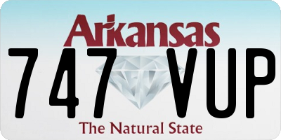 AR license plate 747VUP