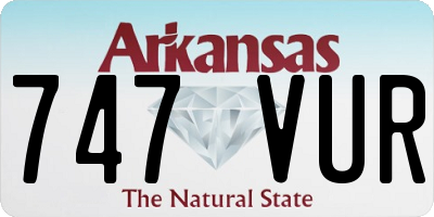 AR license plate 747VUR