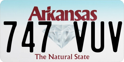 AR license plate 747VUV