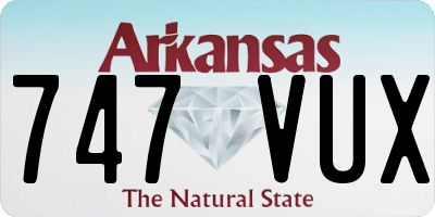 AR license plate 747VUX