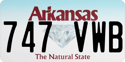 AR license plate 747VWB