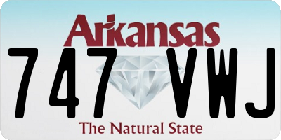 AR license plate 747VWJ