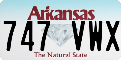 AR license plate 747VWX