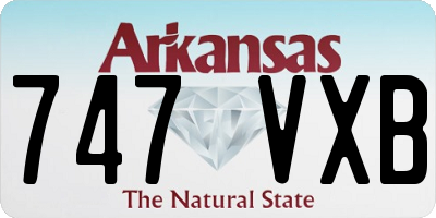 AR license plate 747VXB