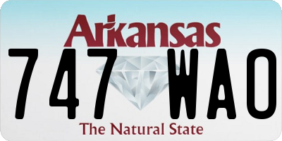 AR license plate 747WAO