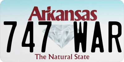 AR license plate 747WAR