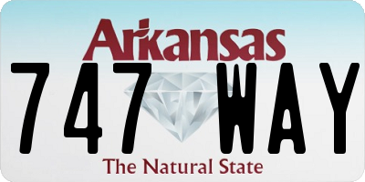 AR license plate 747WAY