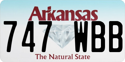 AR license plate 747WBB