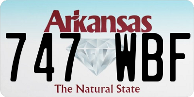 AR license plate 747WBF