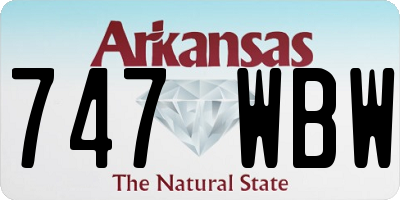 AR license plate 747WBW