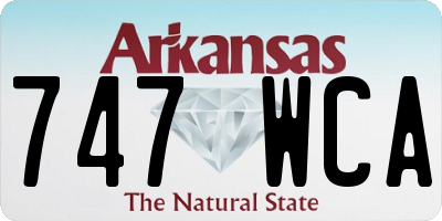 AR license plate 747WCA