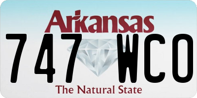 AR license plate 747WCO