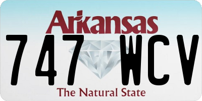 AR license plate 747WCV