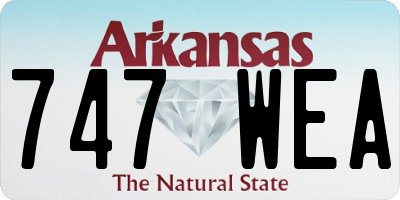 AR license plate 747WEA